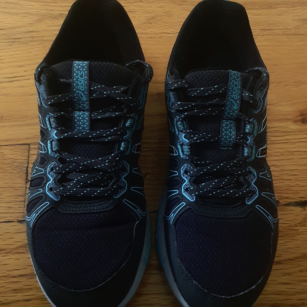 ASICS Women's Black and Blue Running Shoes - Picture 6 of 9